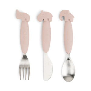 DONE BY DEER easy-grip cutlery set - pink