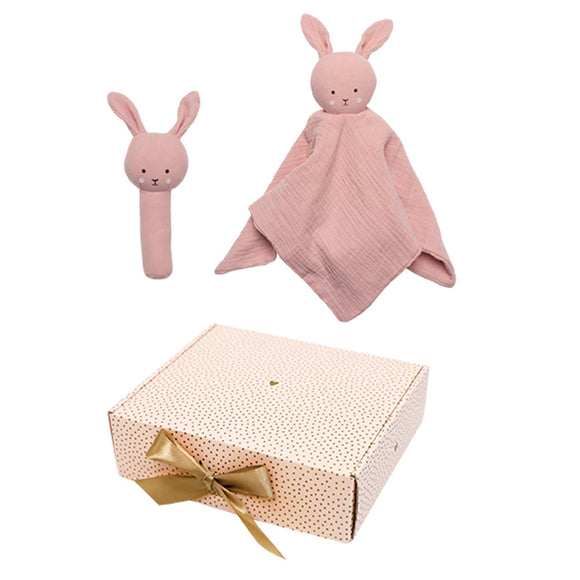 Babypresent Bunny skallra rosa