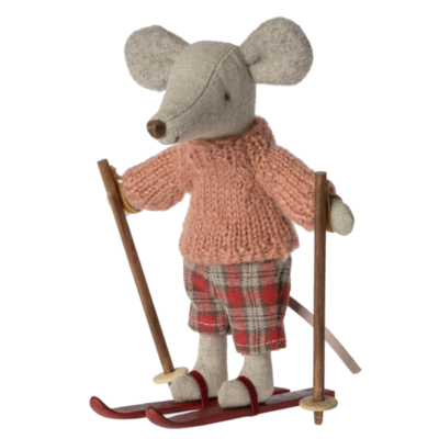 Winter Mouse with Ski set, Big Sister - Maileg
