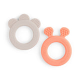 Teether 2-pack - sand/ coral