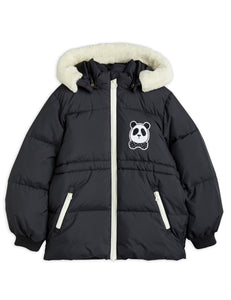 Panda hooded puffer jacket Black